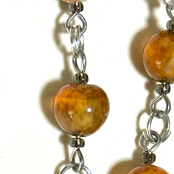 Genuine Earthy Carnelian Agate Short Necklace, Gemstone & Leaf Branch Pendant - Picture 11 of 15